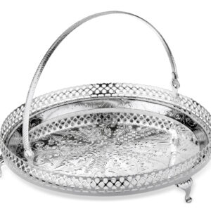 23 cm Dia. Gallery Tray-Legs-Handle 0/6328 - Queen Anne