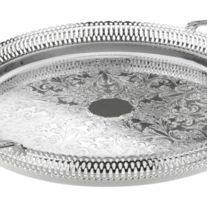 36cm Round GalleryTray-Handles 0/6392 - Queen Anne