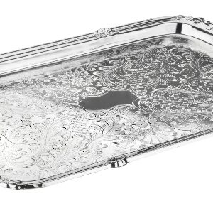 Oblong tray with integral handle - Queen Anne