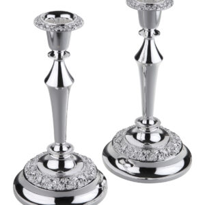 Pair Tall Candlesticks - Rose 0/8202 - Queen Anne