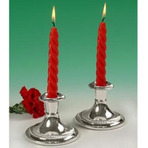 Pair Low Candlesticks - Gadroon 0/8304 - Queen Anne