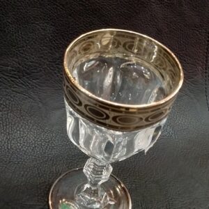 Set of 6 Platinum Goblets - Crystal