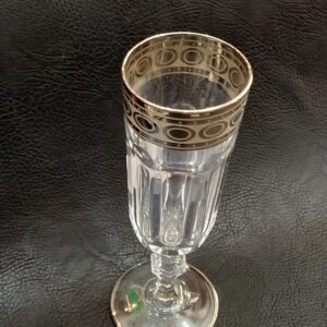 Set of 6 Flute Platinum Goblets - Crystal