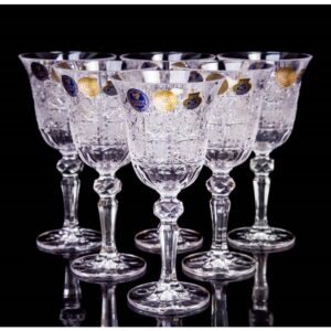 Bohemia Czech Crystal Set of 6 Goblets