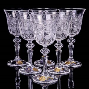 Bohemia Czech Crystal Set of 6 Goblets