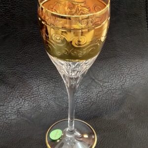 Set of 6 Golden Goblets - Crystal
