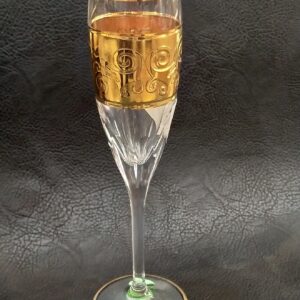 Set of 6 Flute Golden Goblets - Crystal