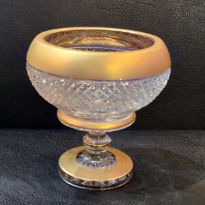 Bohemia Czech Crystal Golden Fruit Bowl