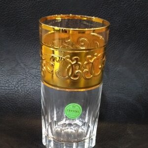 set of 6 Crystal, Golden Glasses