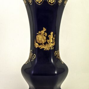 Limoges Vintage Blue with Gold Vase