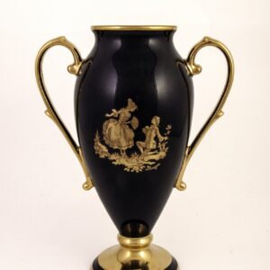 Limoges Vintage Blue Gold Vase