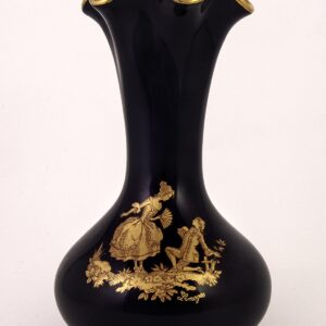 Limoges Vintage Blue Gold Vase
