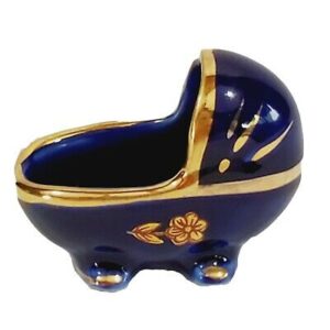 Limoges Castel Blue Baby Carriage