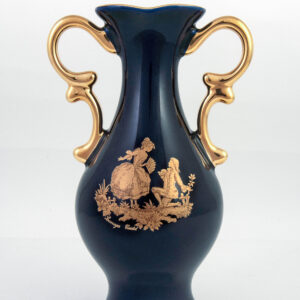 Limoges Vintage Blue Gold Vase