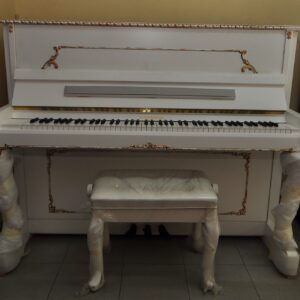 UPRIGHT PIANO&CHAIR 120 CM.WHITE,W.HOFMANN,GERMANY