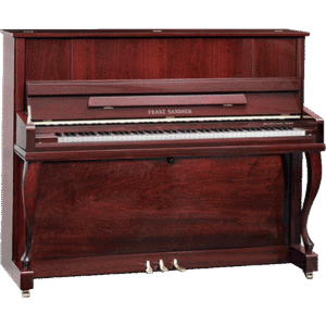 UPRIGHT PIANO & CHAIR ,120 CM. MAHOGNY, FRANZ SANDNER