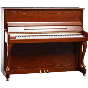 UPRIGHT PIANO & CHAIR ,123 CM. WALNUT, FRANZ SANDNER